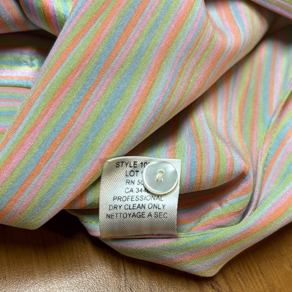 Tahari Striped Button Down Silk Shirt for Women XS. Like New - Picture 8 of 12